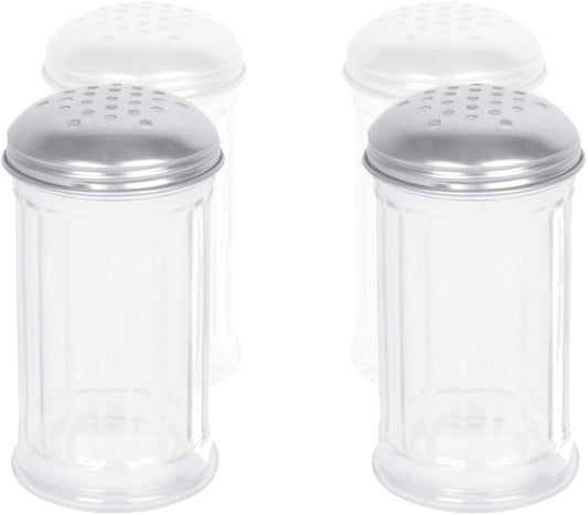 Sugar or Cheese Shakers 12 OZ Glass, Modern Style Kitchen Dispensers (2 Pc)