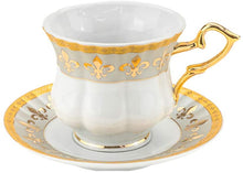 Royalty Porcelain 12 Pc Tulip Shaped Coffee Demi Set, Premium Bone China