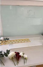 (D) Lucite Flower Box with Honeycomb Shaped Holes 17.8" x 3.9", Flower Vase