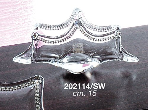 Italian Collection Crystal Small Napkin Holder, Decorated with Swarovski Crystal