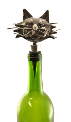 (D) Wine Bottle Stopper Cat, Wine Storage Twist Cap, Bar Counter Decoration