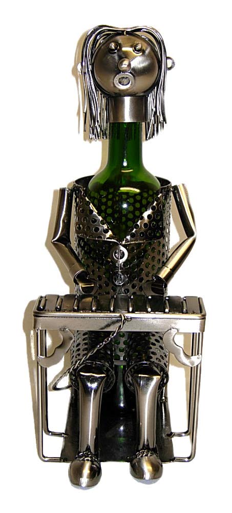 (D) Wine Bottle Holder, Long Hair Pianist, Bar Counter Decoration