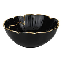 Gifts Plaza (D) Porcelain Luxury Serving Bowl Gold Rim Floral Shape