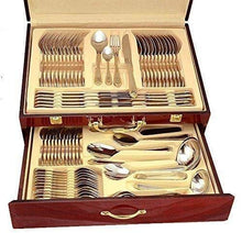 Italian Collection Flatware Wooden Box for Flatware with Drawer 75-Pc
