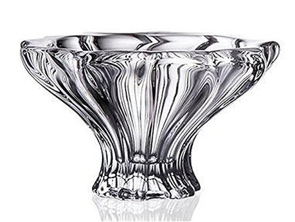 Decorative Crystal Candy Bowl "Plantica" 6-in, Clear Elegant Centerpiece Bud