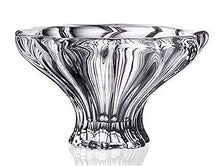 Decorative Crystal Candy Bowl "Plantica" 6-in, Clear Elegant Centerpiece Bud