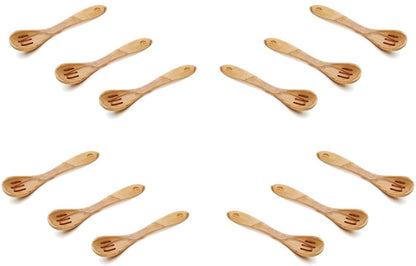 (D) Berard French Olive Curved Spoon, Vintage Hand Made Cooking Spoon (12 PC)