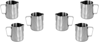 Frothing Milk Pitcher, Stainless Steel, Mirror Finish, Barware 12 oz Set of 1, 2, 6, or 12