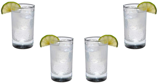 Lexington Rocks Stemless Juice Glasses 9 Oz, Modern Clear Glassware Set of (4)