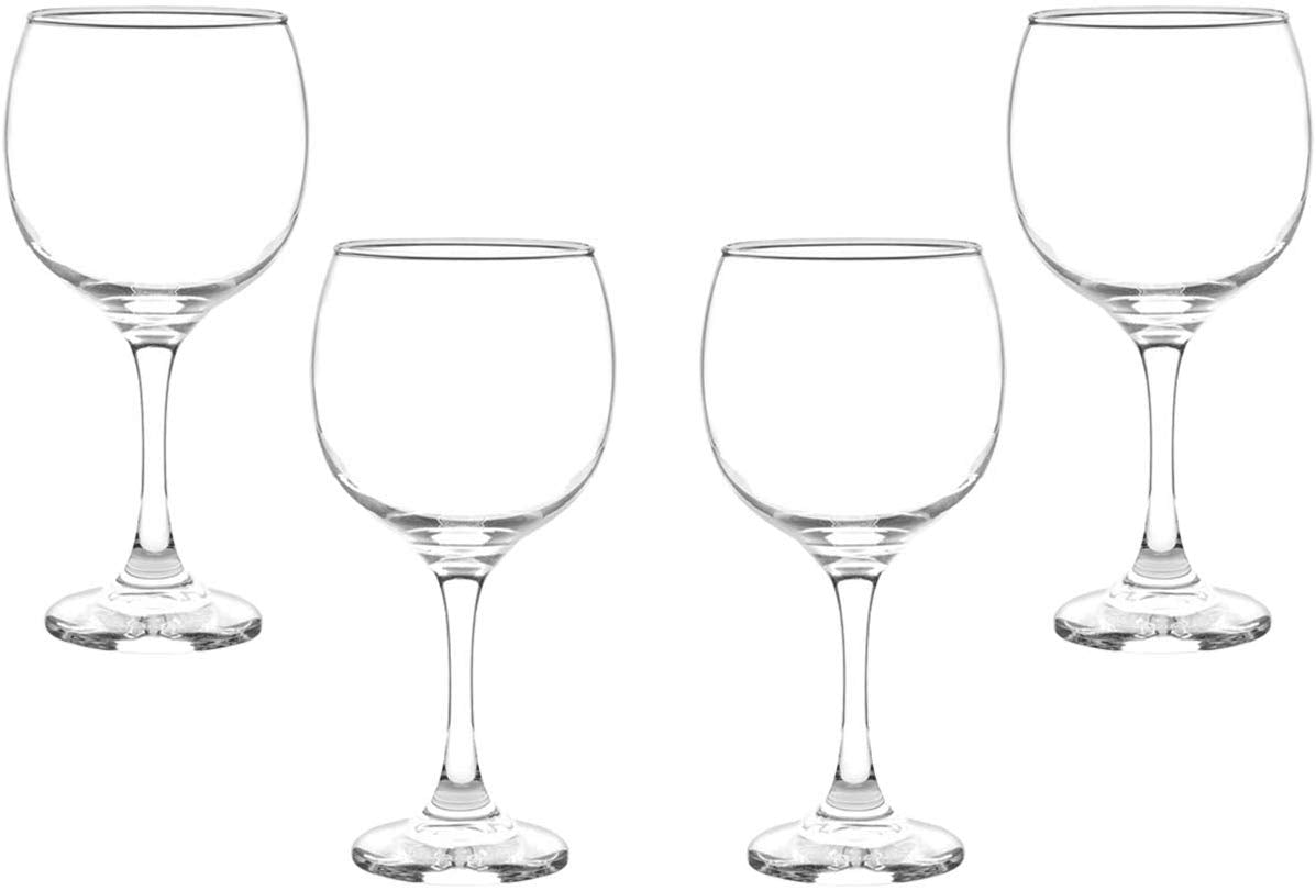 Premiere Stemmed Wine Glasses Set 12.5 Oz, Modern Crystal Clear Goblets (4)