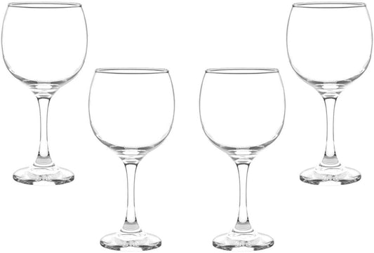 Premiere Stemmed Wine Glasses Set 12.5 Oz, Modern Crystal Clear Goblets (4)