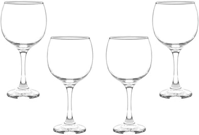 Premiere Stemmed Wine Glasses Set 12.5 Oz, Modern Crystal Clear Goblets (4)