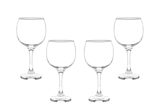 Premiere Grand Stemmed Wine Glasses Set 20 Oz, Modern Crystal Clear Goblets (4)