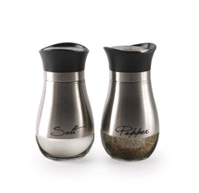 (D) Salt and Pepper Shakers Set Stainless Steel For Herbs Spices 4.4 oz (Silver)