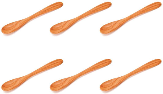 (D) Berard French Olive Wood Jam Spoon, Vintage Hand Made Cooking Utensils 6 PC