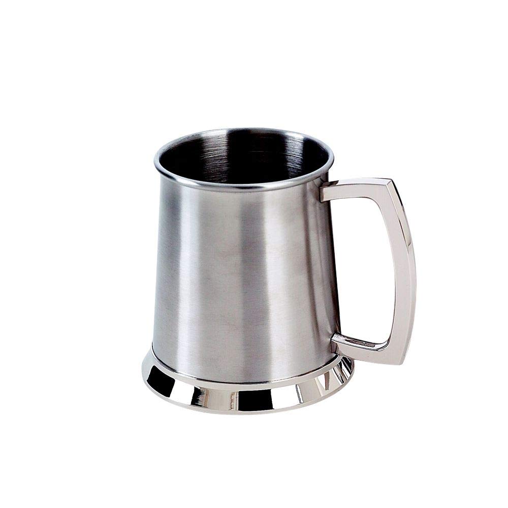(D) Stainless Steel Beer Mug Beer Cups with Handle 20 Oz Beer Glasses (Matte)
