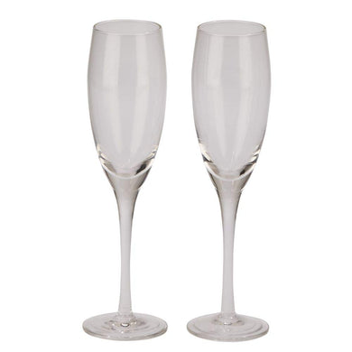 (D) Classic Crystal Wedding Champagne Glasses, Toasting Tulip Glasses 2-pc 9 Inch