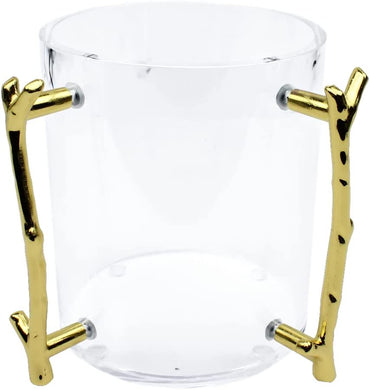 (D) Judaica Lucite Wash Cup Jewish Branch 2 Handles (Gold)