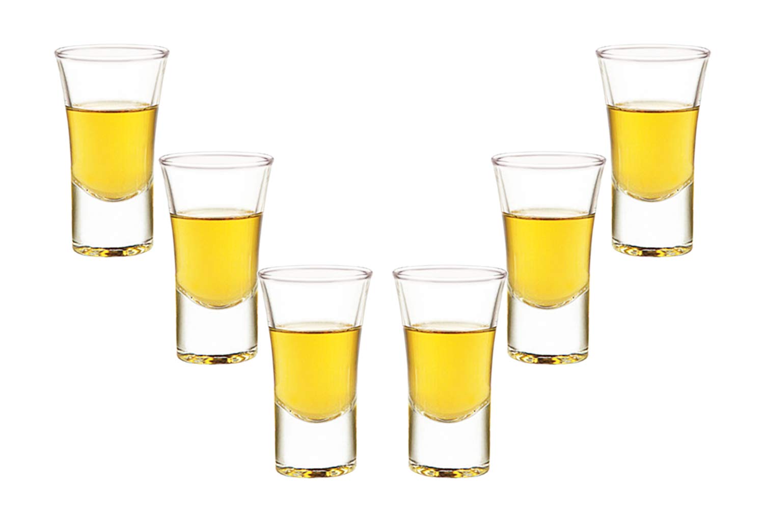 Lord Shooter, Vodka Shot Glasses 2 Oz, Modern Clear Party Glassware Set of (6)
