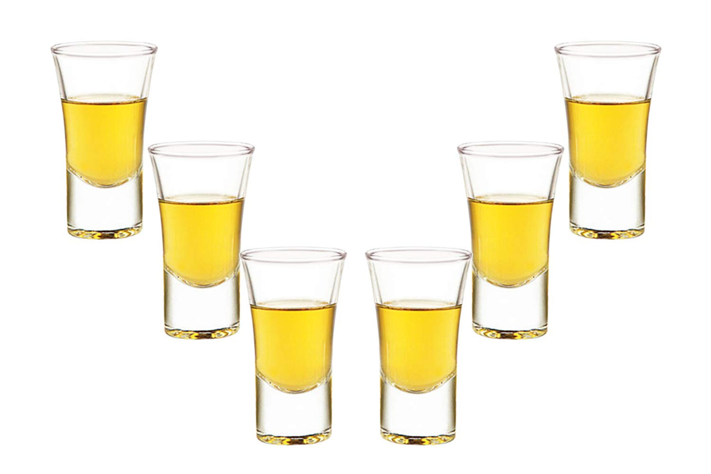 Lord Shooter, Vodka Shot Glasses 2 Oz, Modern Clear Party Glassware Set of (6)