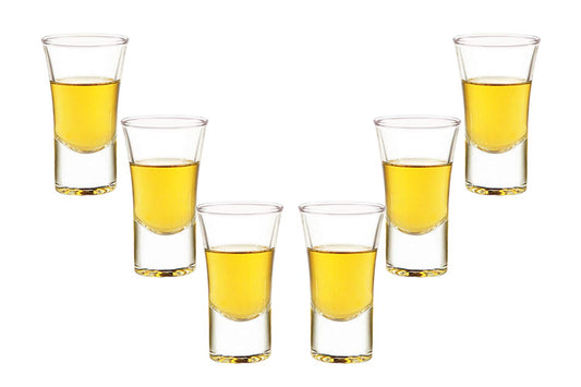 Lord Shooter, Vodka Shot Glasses 2 Oz, Modern Clear Party Glassware Set of (6)