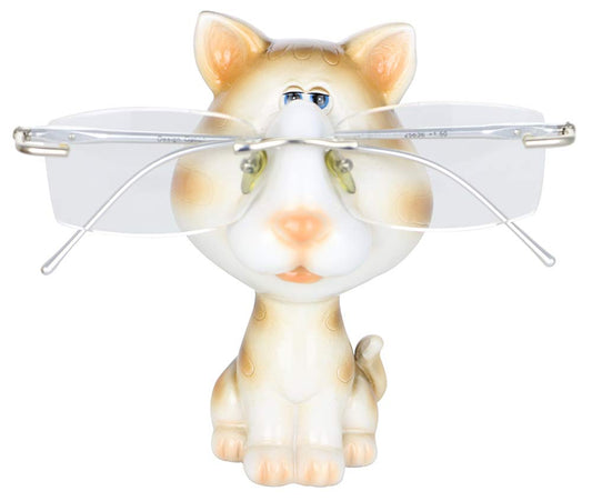 (D) Eyeglass Holder Stand, Red Cat 4.5 Inches, Gift for Cats Lovers