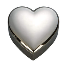 (D) Small Stainless Steel Jewelry Box in Shape of Heart Silver Storage Box