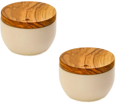 (D) Salt Keeper - Jar Laguiole Berard French Round Concrete Salt Cellar (2 PC)