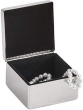 (D) Square Stainless Steel Jewelry Box for Women Silver Gift Box for Jewelry
