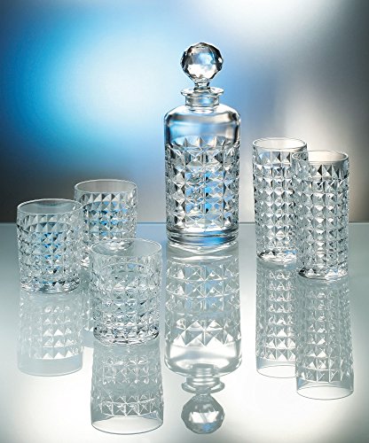 Bohemian Crystal "Diamond" 6-pc Old-Fashioned 8 Oz Tumblers, Lead Free