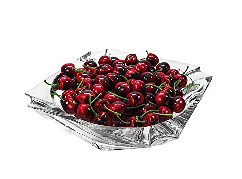 Decorative Crystal Fruit Bowl Balzac 12-in, Clear Elegant Centerpiece Bud
