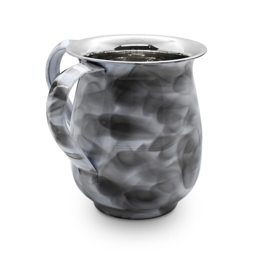 Gifts Plaza (D) Premium Stainless Steel Wash Cup Lightweight with Dual Handles (Smudged Dark Charcoal)