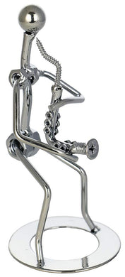 (D) Metal Sa[ Player Decorative Figurine 7 Inch, Gift for Musician