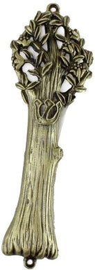 (D) Judaica Metal Mezuzah Case Tree of Life Antique Brass for Door (4.6'')