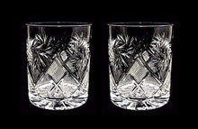 Set of 2 Vintage Cut Crystal Scotch Whiskey Glasses 11 oz, DOF Glassware (Rocks Glass)