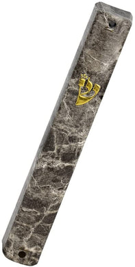 (D) Judaica Plastic Mezuzah Kosher Case (4.7'', Black Marble Style)