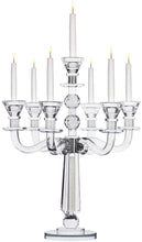 (D) Judaica Crystal Clear Candelabra Middle Stem 2 Ball (7 Arm 38cm H)