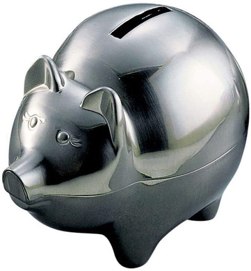 (D) Gifts for Men who Have Everything, Large Piggy Bank, Silver Pig