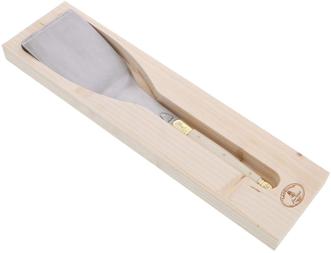(D) Laguiole French Dish Server, Spatula with Ivory Handles, Vintage
