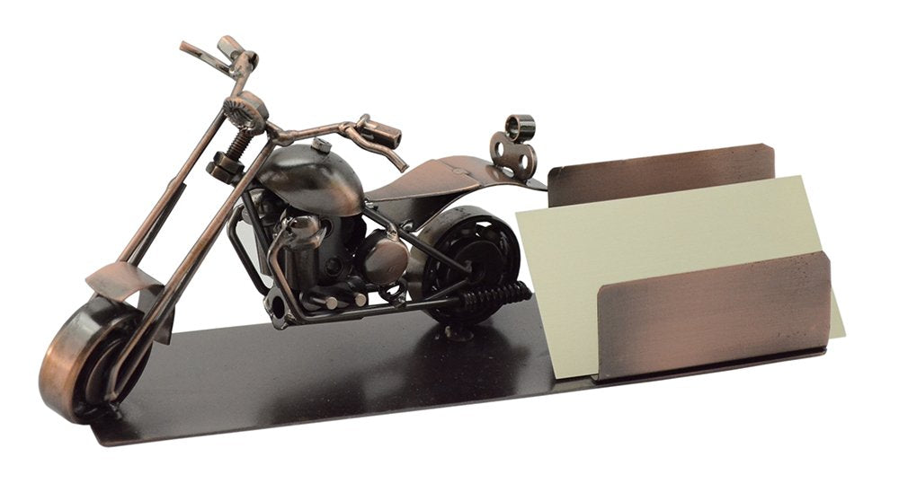 (D) Metal Motorcecle Card Holder for Desk Industrial Style