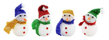 (D) Ornament 4pc, Handcrafted Christmas Tree Decoration Assorted Snowmen 6 Inch