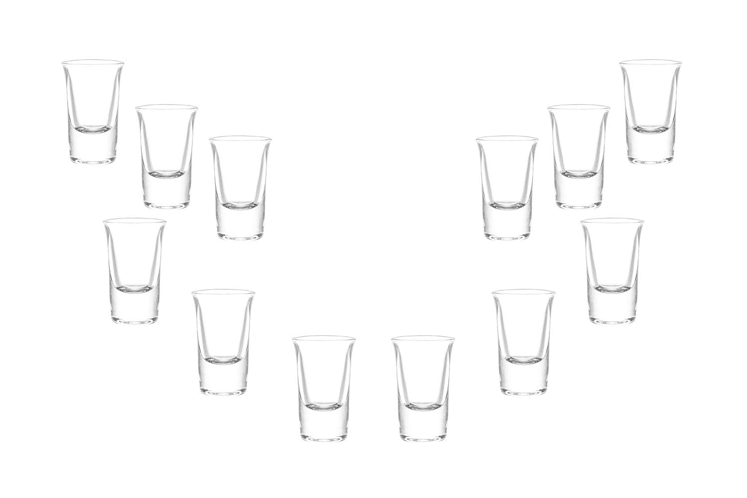 Lord Shooter Shot Glasses 1 Oz, Modern Clear Party Glassware Set of (12)