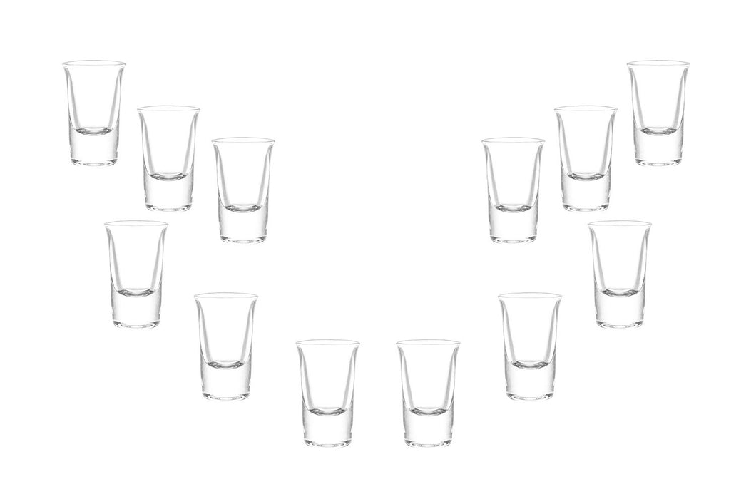 Lord Shooter Shot Glasses 1 Oz, Modern Clear Party Glassware Set of (12)