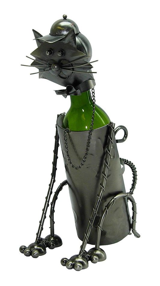 (D) Wine Bottle Holder, Sitting Cat, Bar Counter Decoration