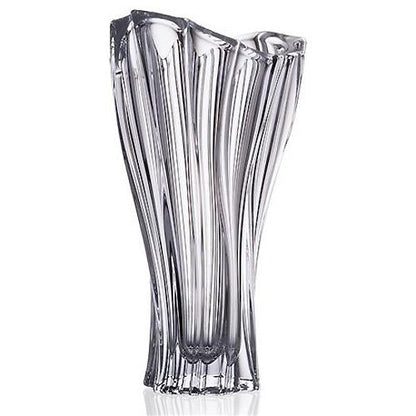 Decorative Crystal Flower Vase "Plantica" 12-in, Clear Elegant Centerpiece Bud