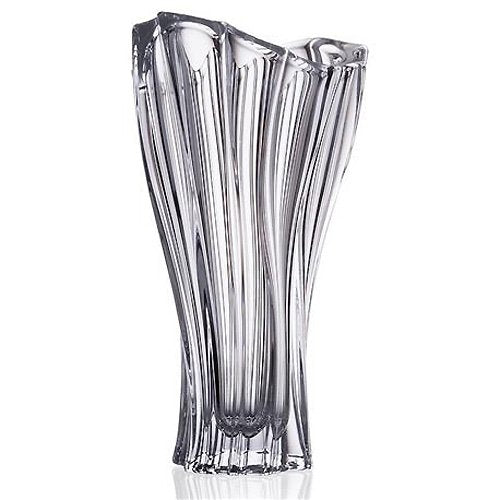 Decorative Crystal Flower Vase "Plantica" 12-in, Clear Elegant Centerpiece Bud