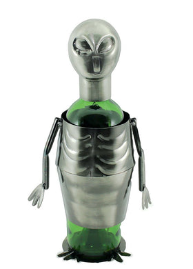 (D) Wine Bottle Holder, Alien, Bar Decoration, Gift for The Science Fiction Fan