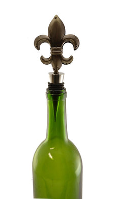 (D) Wine Bottle Stopper Fleur De Lis, Wine Storage Twist Cap, Bar Decoration