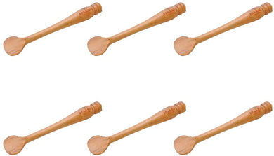 (D) Mini Mustard Spatula Box Wood - Berard French Vintage Hand Made Utensils (6 PC)