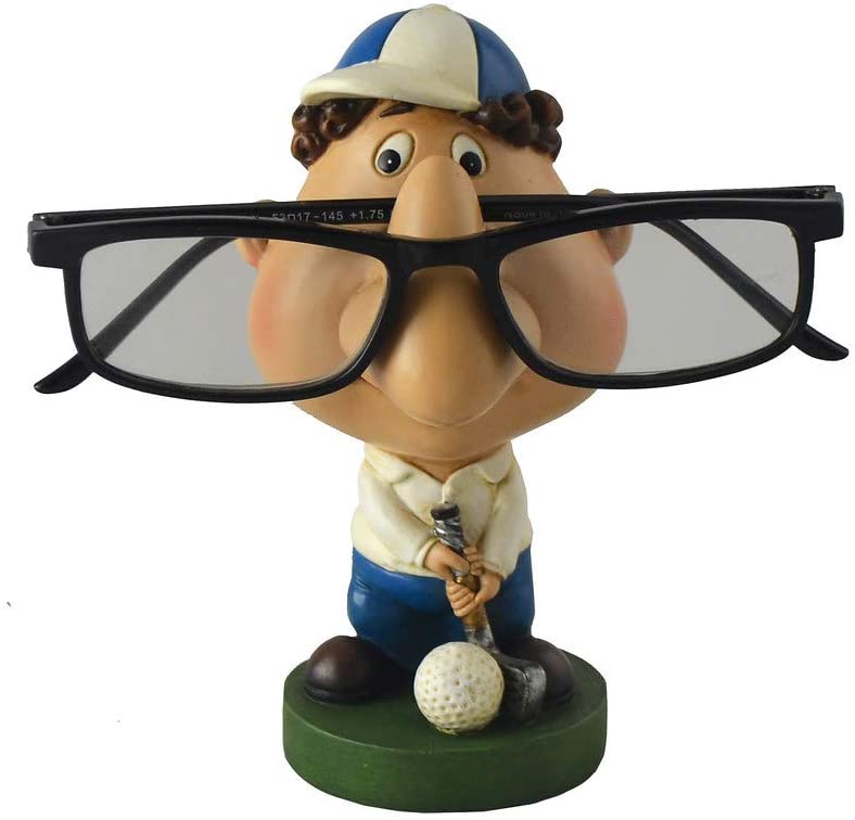 (D) Eyeglass Holder Display Stand 5.5 Inch Home Decoration Best Gift (Golfer)